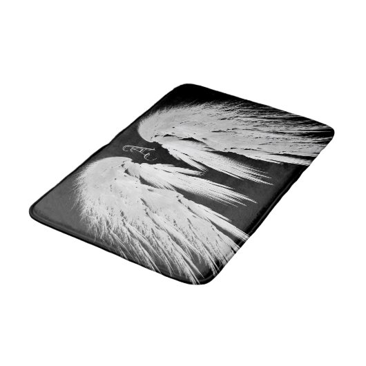 ANGEL WINGS Grey Touch Feathers Custom Monogram Badmat (Gekanteld)