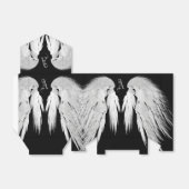 ANGEL WINGS Grey Touch Feathers Custom Monogram Bedankdoosjes (Uitgevouwen)