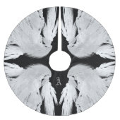 ANGEL WINGS Grey Touch Feathers Custom Monogram Kerstboom Rok (Voorkant)