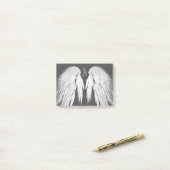 ANGEL WINGS Grey Touch Feathers Custom Monogram Post-it® Notes (Op bureau)