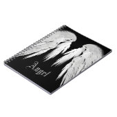 ANGEL WINGS Grey Touch Feathers Custom Name Notitieboek (Linkerzijde)