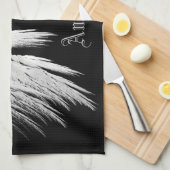 ANGEL WINGS Grey Touch Feathers Custom Name Theedoek (Quarter Fold)