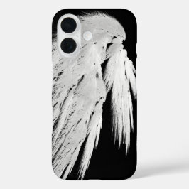 ANGEL WINGS Grey Touch Feathers links Custom iPhone 16 Hoesje