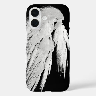 ANGEL WINGS Grey Touch Feathers links Custom iPhone 16 Hoesje