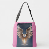 Angel Wings Grote Cross-Body Canvas tas Met Roze B (Achterkant)