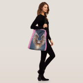 Angel Wings Grote Cross-Body Canvas tas Met Roze B (Op model)