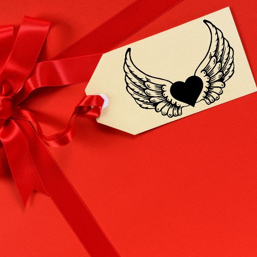 Angel Wings Hart Hout Rubber Stamp Rubberstempel