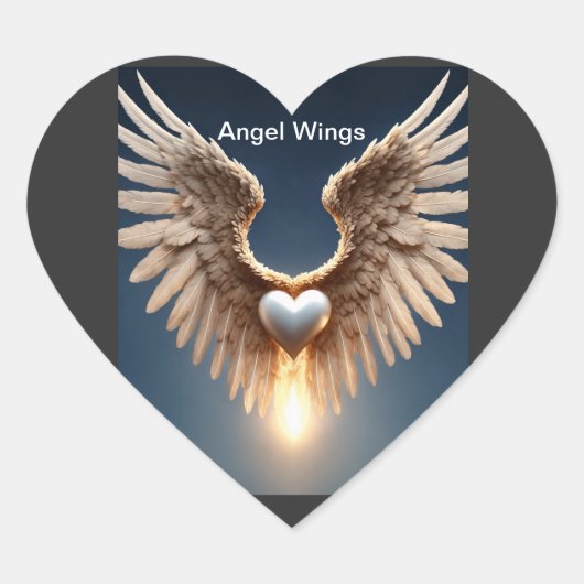 Angel Wings Hart Sticker (Voorkant)