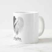 ANGEL WINGS HEART Black+White Slechts een half boz Grote Koffiekop (Voorkant rechts)