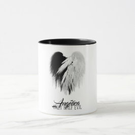 ANGEL WINGS HEART Black+White Slechts een half boz Mok