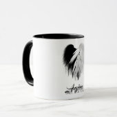 ANGEL WINGS HEART Black+White Slechts een half boz Mok (Voorkant links)