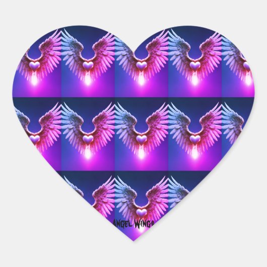 Angel Wings Heart Sticker (Voorkant)