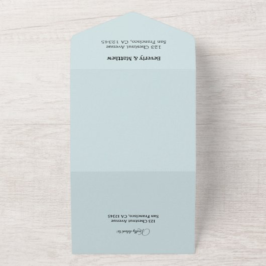 Angel Wings Heavenly Blessing Wedding All In One Uitnodiging (Buitenkant)