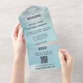 Angel Wings Heavenly Blessing Wedding All In One Uitnodiging (Afscheurbaar)