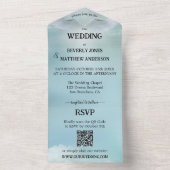 Angel Wings Heavenly Blessing Wedding All In One Uitnodiging (Binnen)