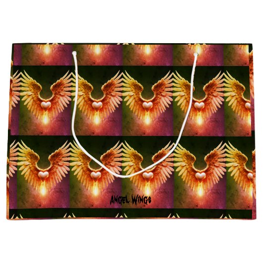 Angel Wings Heldere Kleurrijke Gift Bag Groot Cadeauzakje (Voorkant)
