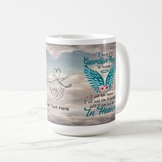 Angel Wings Husband Memorial Custom Mug Koffiemok (Voorkant rechts)