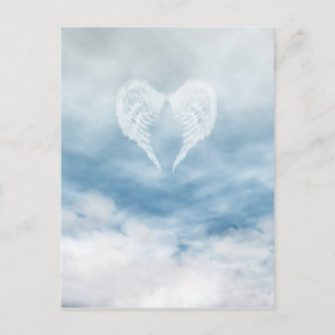 Angel Wings in Cloudy Blue Sky Briefkaart