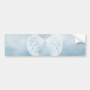 Angel Wings in Cloudy Blue Sky Bumpersticker