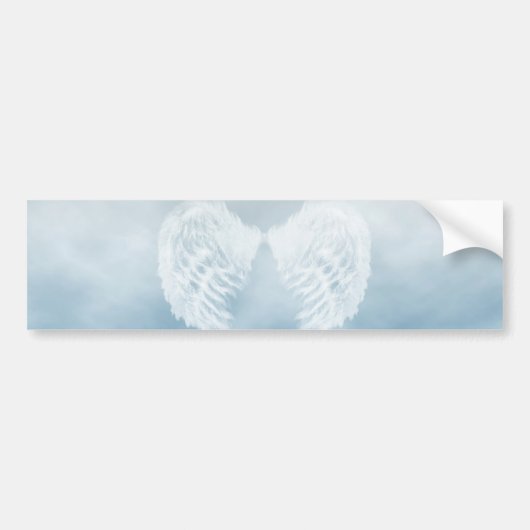 Angel Wings in Cloudy Blue Sky Bumpersticker (Voorkant)