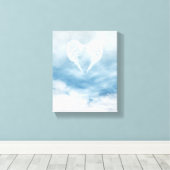 Angel Wings in Cloudy Blue Sky Canvas Afdruk (Insitu (Houten vloer))