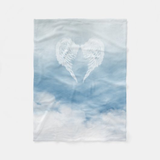 Angel Wings in Cloudy Blue Sky Fleece Deken (Voorkant)