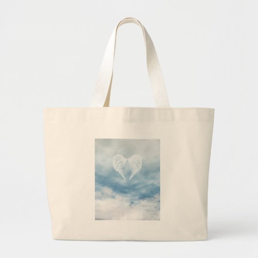 Angel Wings in Cloudy Blue Sky Grote Tote Bag (Voorkant)