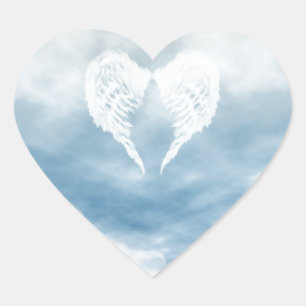 Angel Wings in Cloudy Blue Sky Hart Sticker