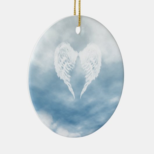 Angel Wings in Cloudy Blue Sky Keramisch Ornament (Rechts)