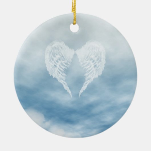 Angel Wings in Cloudy Blue Sky Keramisch Ornament (Achterkant)