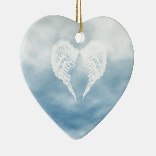 Angel Wings in Cloudy Blue Sky Keramisch Ornament (Rechts)