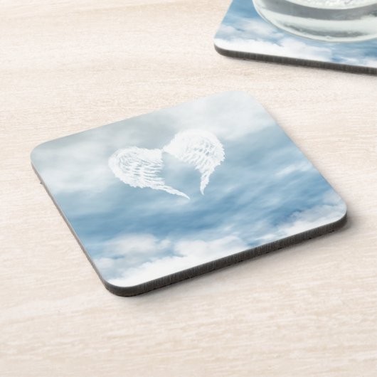 Angel Wings in Cloudy Blue Sky Onderzetter (Linkerzijde)