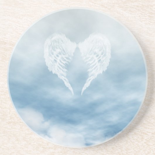 Angel Wings in Cloudy Blue Sky Zandsteen Onderzetter (Voorkant)