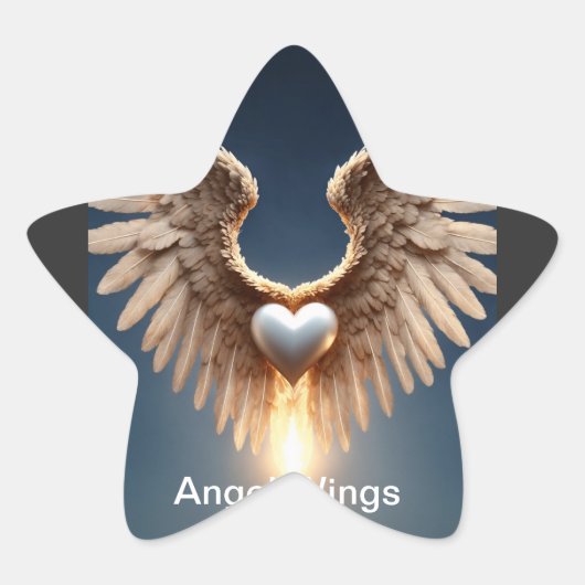 Angel Wings Kleine Matte Star Stickers (Voorkant)