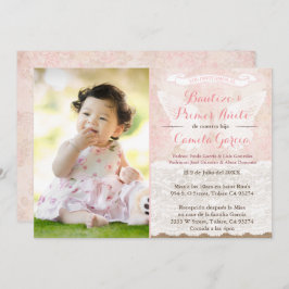 Angel Wings Latina Baptism & 1st Birthday Party Kaart