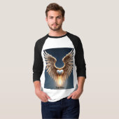 Angel Wings Mannen Basic 3/4 Sleeve Raglan T-shirt (Voorkant volledig)