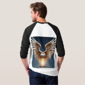 Angel Wings Mannen Basic 3/4 Sleeve Raglan T-shirt (Achterkant volledig)