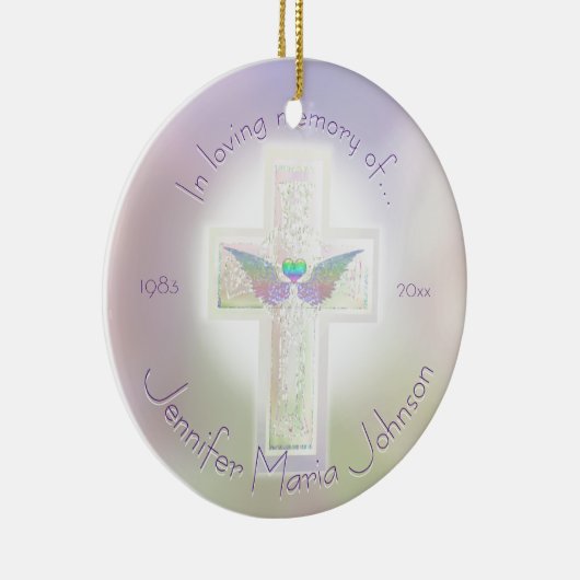 Angel Wings Memorial Custom Keramisch Ornament (Rechts)