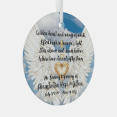 Angel Wings Memorial Design with Golden Heart  Glas Ornament (Voorkant Rechts)