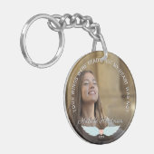 Angel Wings Memorial Foto & Sympathie Quote Sleutelhanger (Voorkant Links)