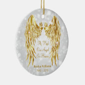 Angel Wings Memorial Loved One Kerstmis Keramisch Ornament (Rechts)