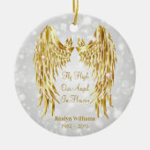 Angel Wings Memorial Loved One Kerstmis Keramisch Ornament (Voorkant)