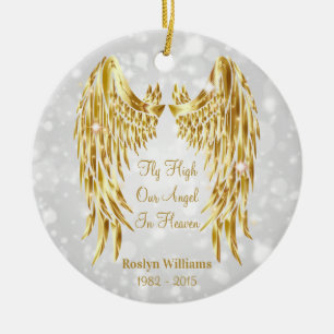 Angel Wings Memorial Loved One Kerstmis Keramisch Ornament