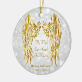 Angel Wings Memorial Loved One Kerstmis Keramisch Ornament (Links)