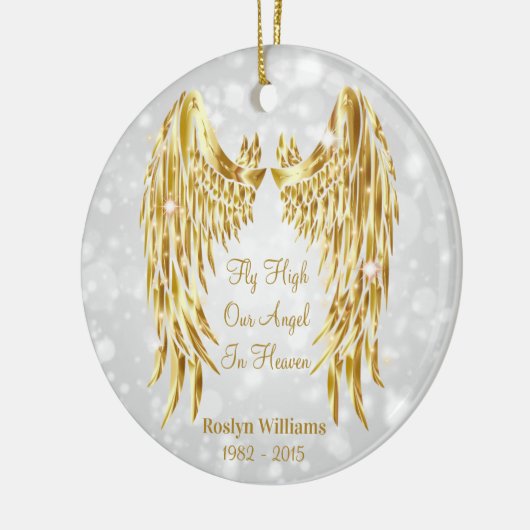 Angel Wings Memorial Loved One Kerstmis Keramisch Ornament (Links)