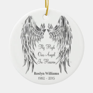 Angel Wings Memorial Loved One Kerstmis Keramisch Ornament