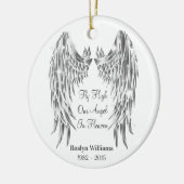 Angel Wings Memorial Loved One Kerstmis Keramisch Ornament (Links)
