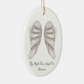 Angel Wings Memorial Loved One Kerstmis Keramisch Ornament (Rechts)
