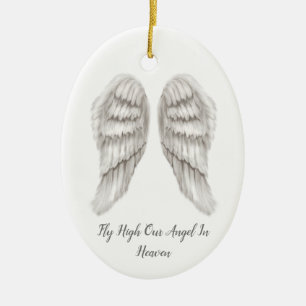 Angel Wings Memorial Loved One Kerstmis Keramisch Ornament