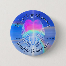Angel Wings met hart Ronde Button 5,7 Cm